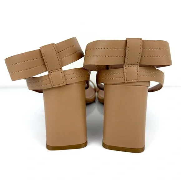 Linea Paolo Women's Emmie Ankle Strap Heeled Sandals Tan Size 9.5 - Picture 8 of 13